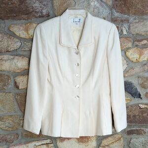 b.bennett Silk Elegant Cream Blazer